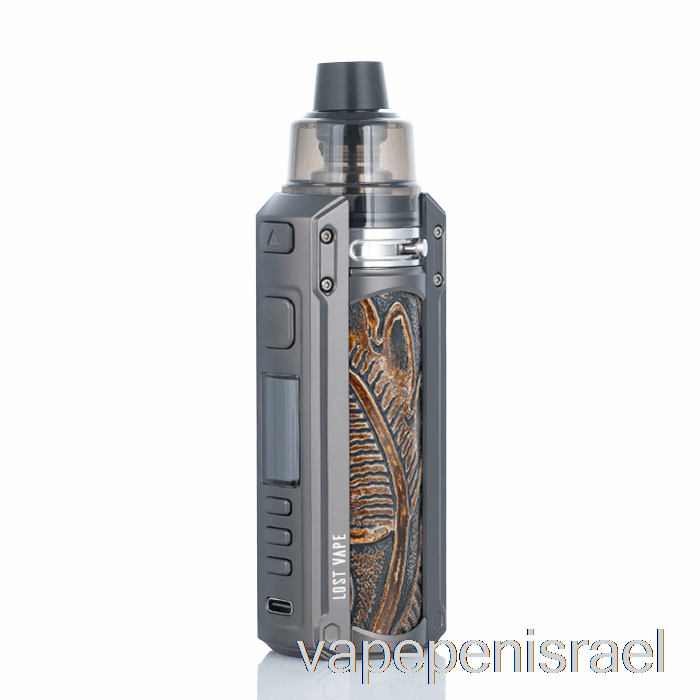 חד פעמי Vape Israel Lost Vape Ursa Quest 100w Pod Mod Kit Gunmetal / Ukiran Leather